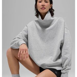 ALO Yoga Women's Light Gray Cowl Neck Sweater